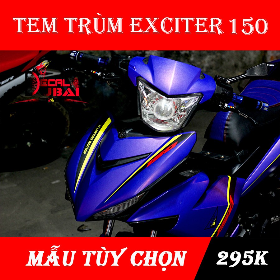 Tem Trùm Exciter 150 Xanh Viền Màu