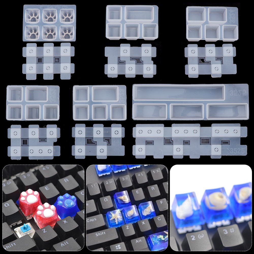 Khuôn resin đổ epoxy UV dùng làm nút phím cơ DIY