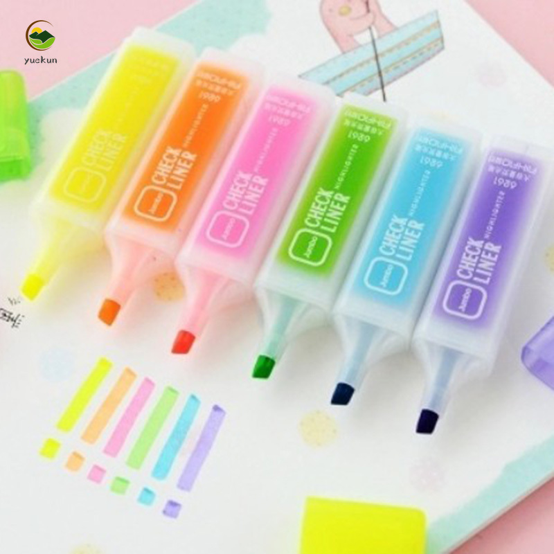 【YUKV】Small Fresh Italian Student Prize Large Capacity Color Highlighter Graffiti Marker Pen