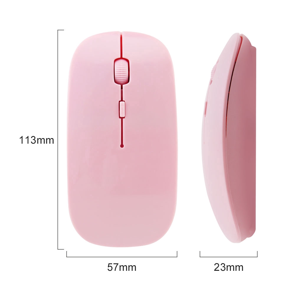 Chuột Chơi Game Không Dây USB Siêu Mỏng 2.4G Màu Sắc Ngọt Ngào Cho PC Laptop