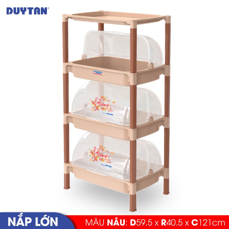 Kệ nắp nhựa Duy Tân size lớn loại 3 ngăn - No.04120