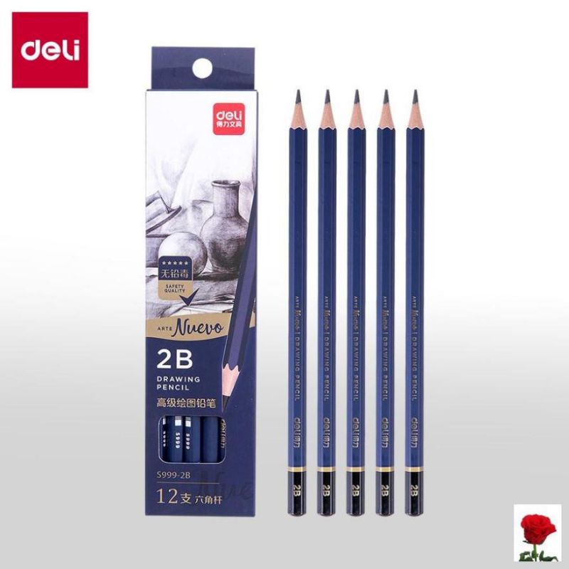Bút chì deli s999 vẽ mỹ thuật cao cấp từ 2b đến 10b