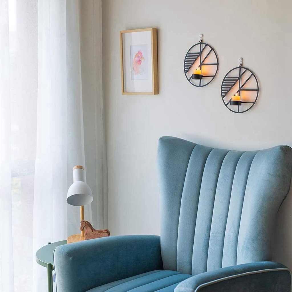 YIYU Giá Đỡ Đèn Cầy Gắn Tường Thiết Kế Hình Học Hiện Đại Trang Trí Phòng Ngủ