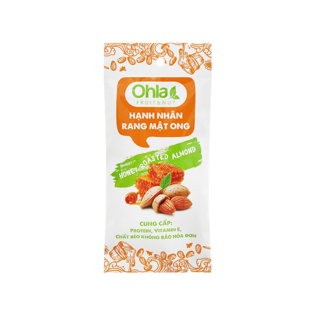 Hạt hạnh nhân rang mật ong Ohla bịch 25g