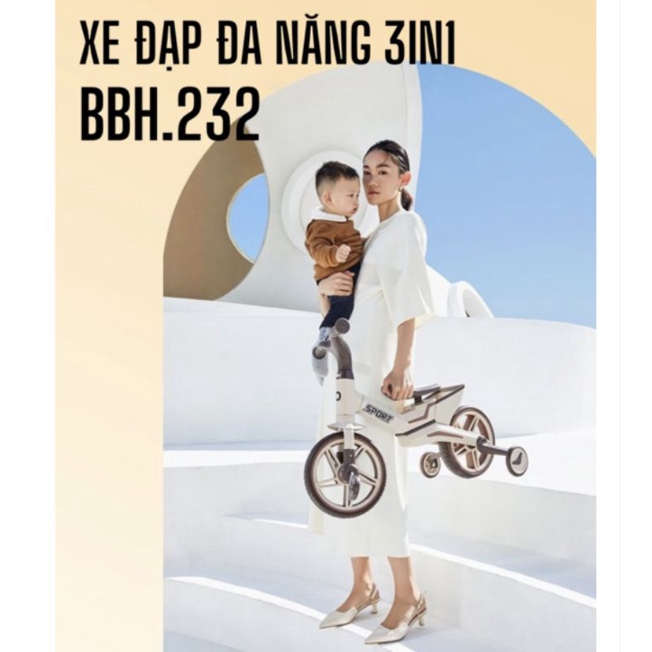Xe đạp BaoBaoHao 3in1 kiêm xe chòi chân và thăng bằng cho bé yêu