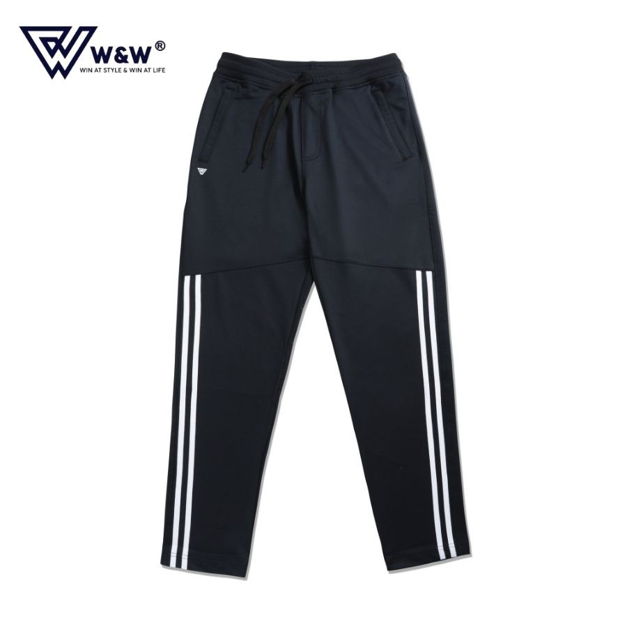 Quần Nỉ Jogger Nam W&amp;W Chất Polyester Cao Cấp Giúp Không Nhăn Dễ Làm Sạch Thiết Kế Ống Suông Thoải Mái Co Giãn Nhẹ WJO20