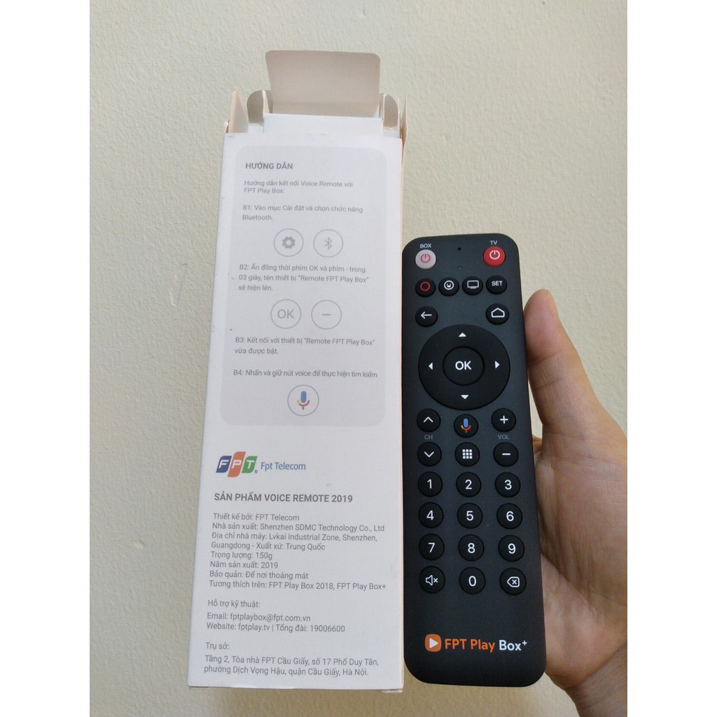 Remote Fpt Play Box Điều khiển FPT Play Box Remote Fpt Box giọng nói cho TV Box Fpt Play Box 2018 2019 2020 - Chính Hãng