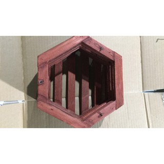 COM BO 2 chậu lục giác gỗ sao đỏ