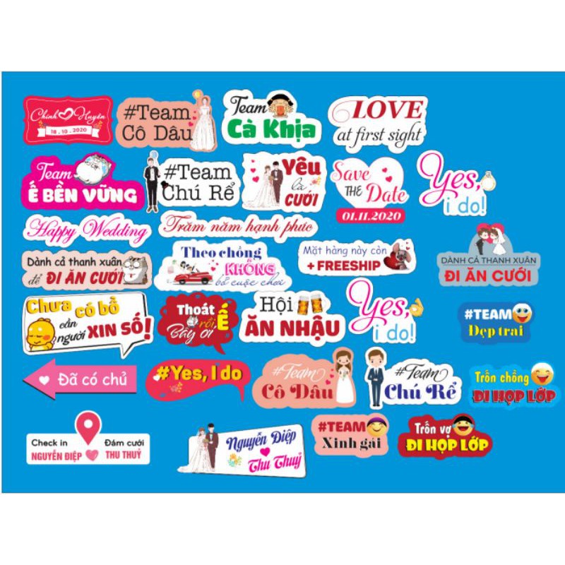 Combo 15 hashtag chụp ảnh cưới ( chọn mẫu theo yêu cầu)