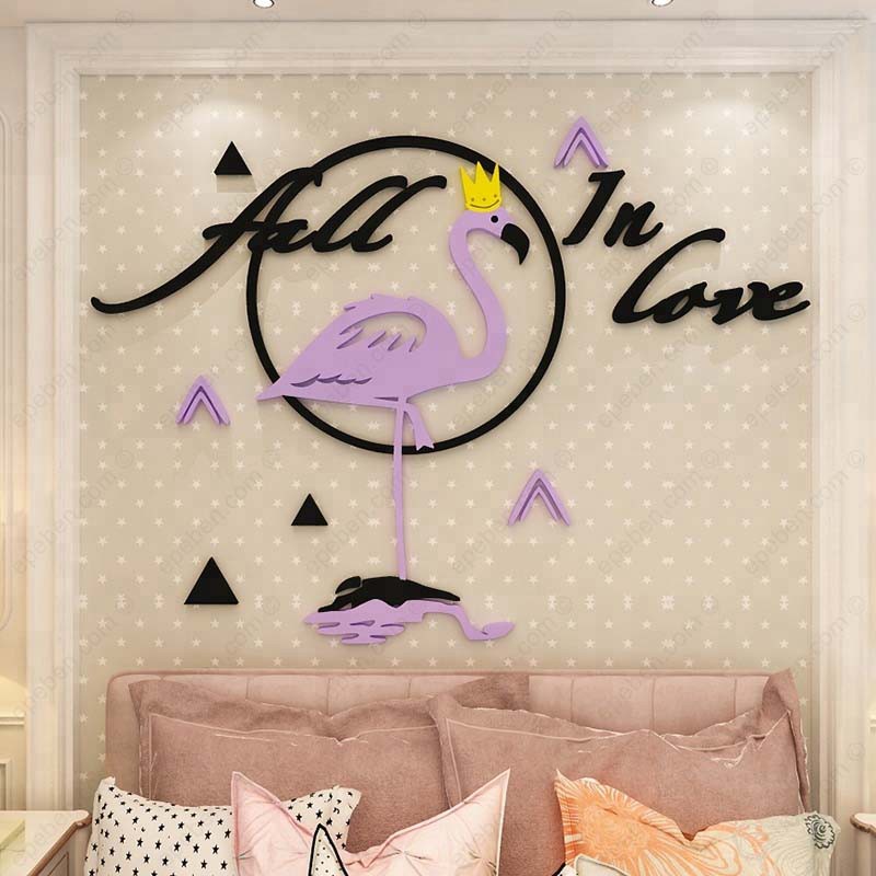 Tranh dán tường mica 3d decor khổ lớn tình yêu trọn vẹn trang trí phòng khách, phòng ngủ phòng cưới Nhiều Size - EPeBen