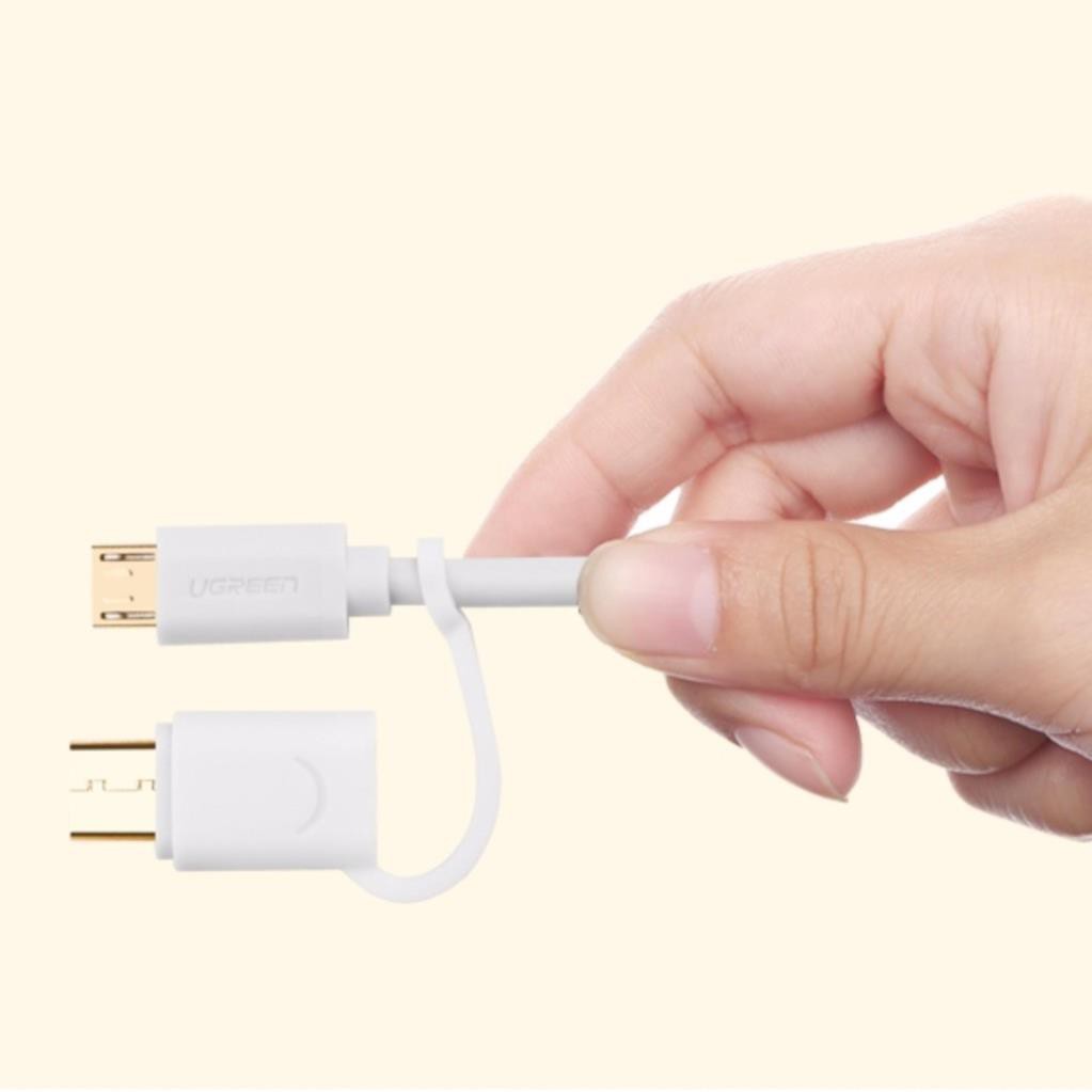 Dây Micro-USB đa năng 2 trong 1 kèm đầu chuyển USB Type C, độ dài từ 0.25-2m UGREEN US142