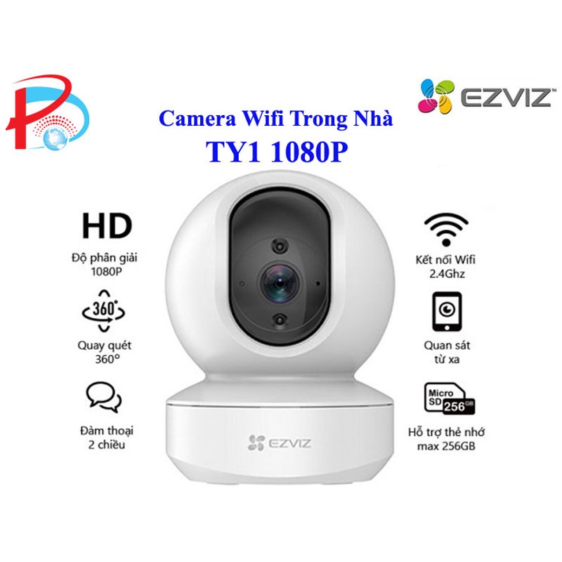 Camera Wifi Trong Nhà EZVIZ TY1 1080P Quay Quét 360 độ - Đàm Thoại 2 Chiều - Hàng Chính Hãng