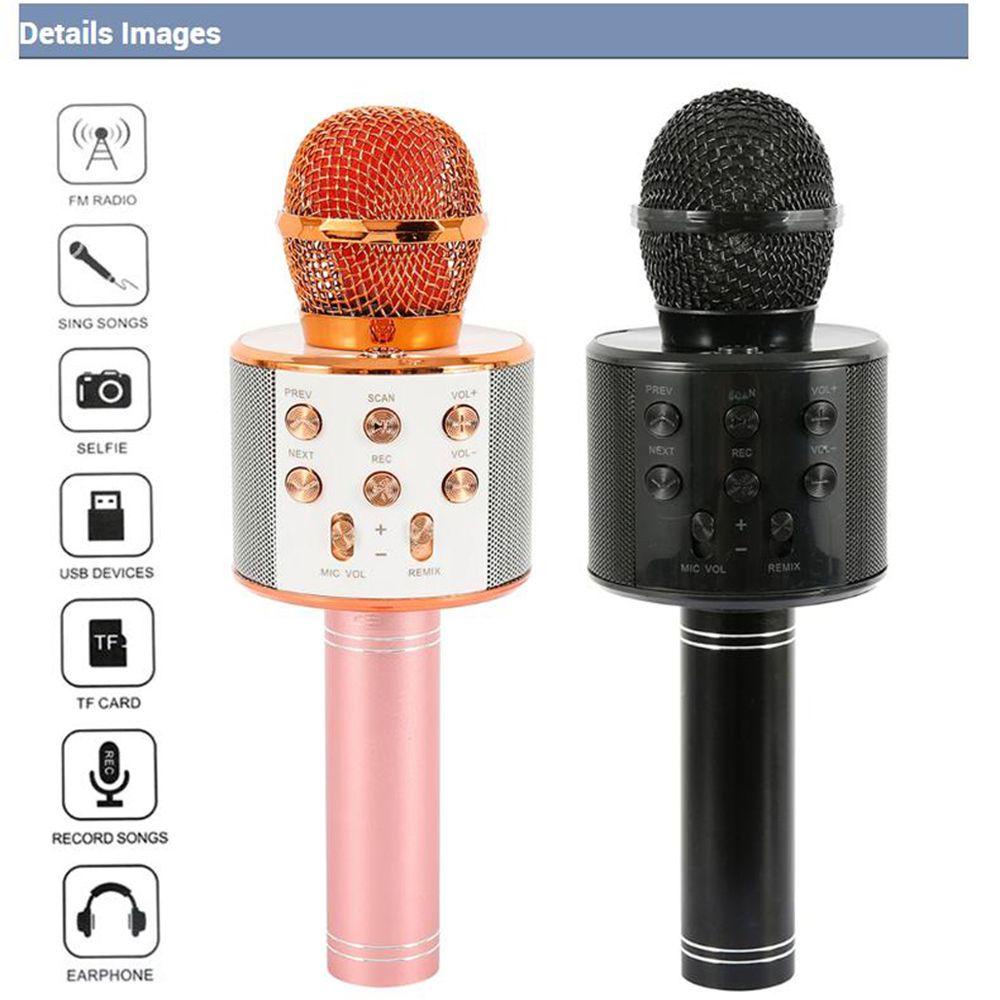 Micro Hát Karaoke WS858 Kết Nối Bluetooth Cổng USB Chuyên Nghiệp