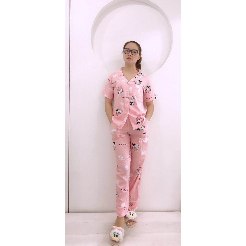 Bộ Pijama dài chất tole lanh