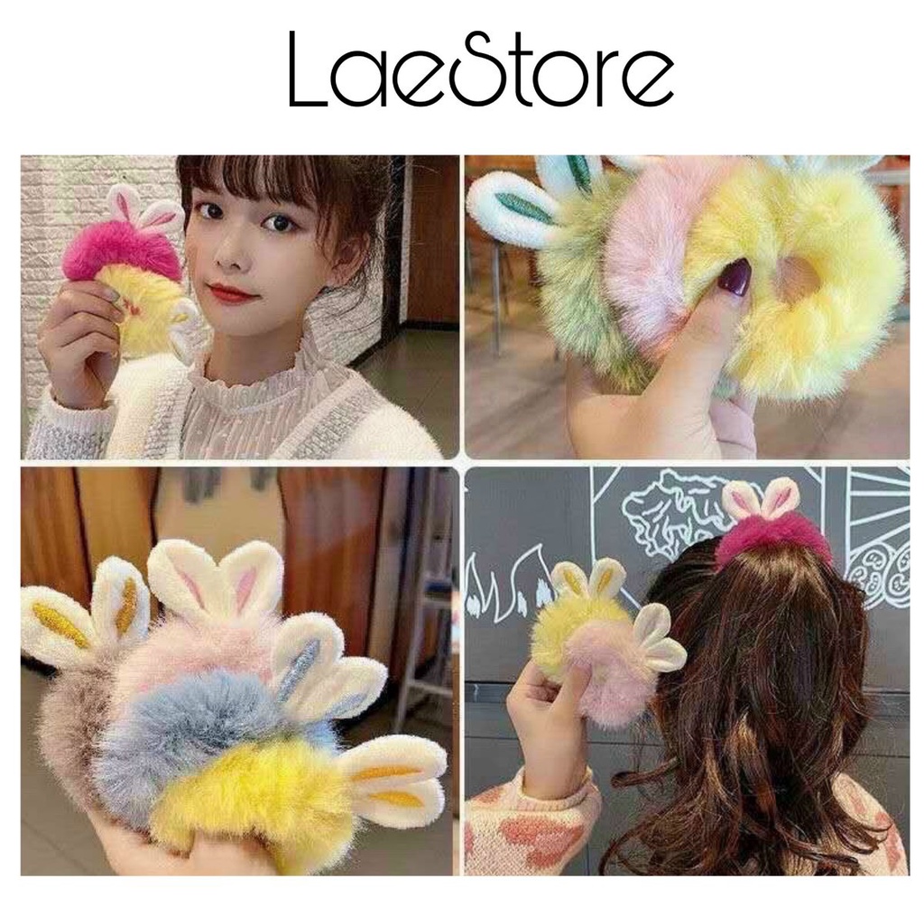 Dây buộc tóc lông thỏ đáng yêu