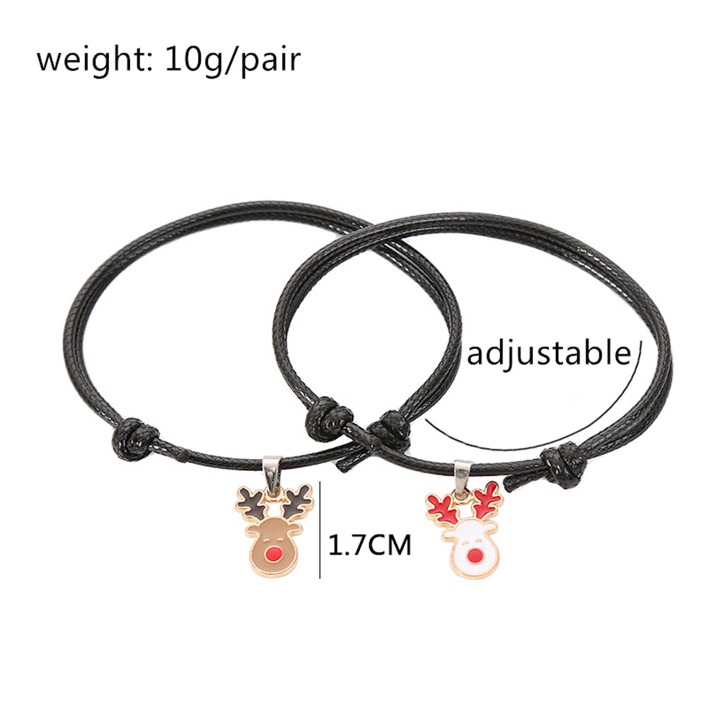 Vòng đeo tay màu đen chủ đề Giáng Sinh xinh xắn