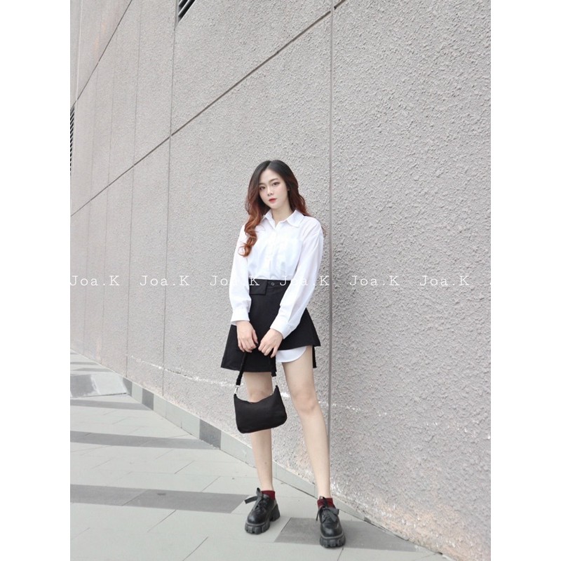 Set áo somi kèm chân váy (ảnh thật shop chụp)