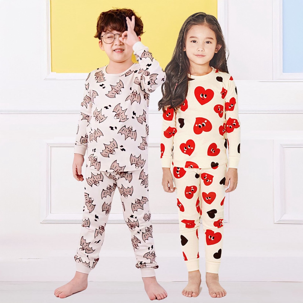 Đồ bộ quần áo dài tay cotton mùa thu đông cho bé trai và bé gái Unifriend Hàn Quốc U2021-d. Size 3, 4, 5, 6, 7, 8 tuổi