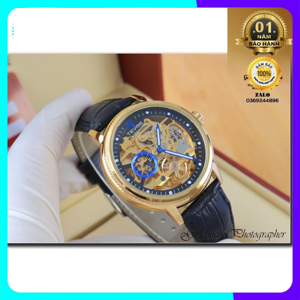 Đồng hồ cơ nam Tevise cơ lộ máy máy tự tích cót khi đeo nên dùng rất tiện lợi, không cần dùng pin [ Đồng Hồ Cơ ] | BigBuy360 - bigbuy360.vn