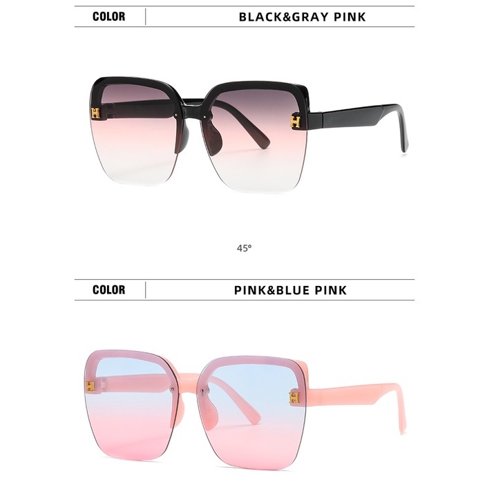 Kính Mát Gọng Vuông To Bằng Nhựa In LOGO H Sang Trọng 2022 Thời Trang Cho Nữ