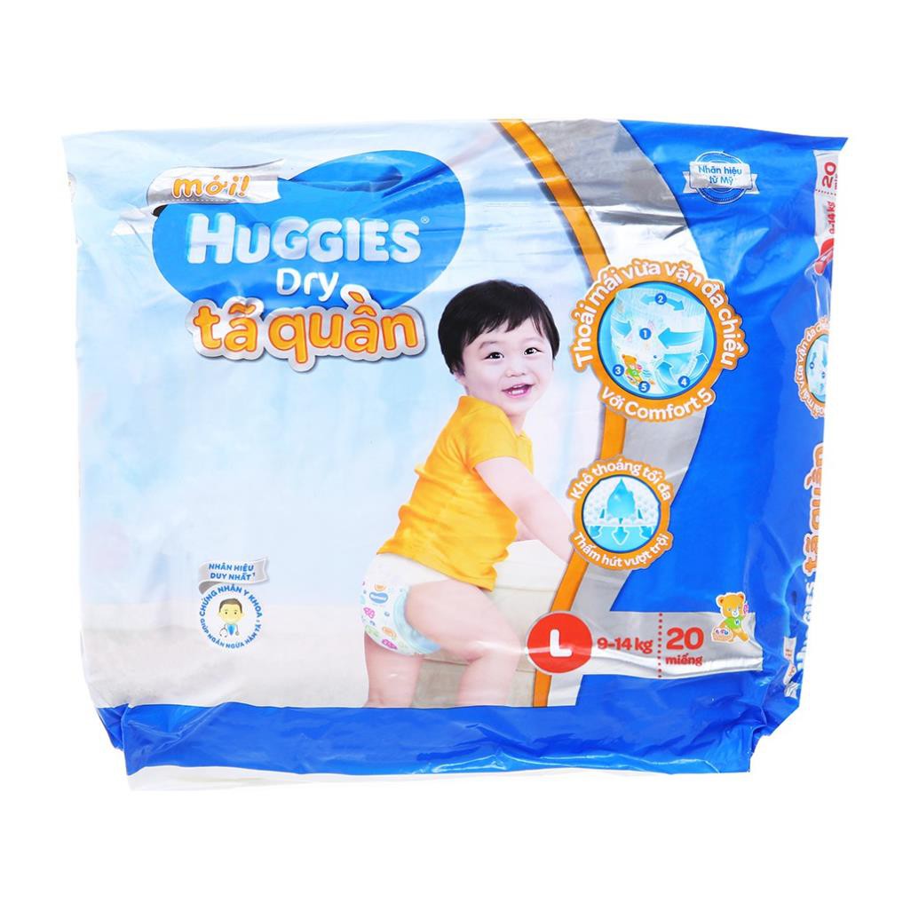 Tã quần Huggies Dry size L 20 miếng (cho bé 9 - 14kg)