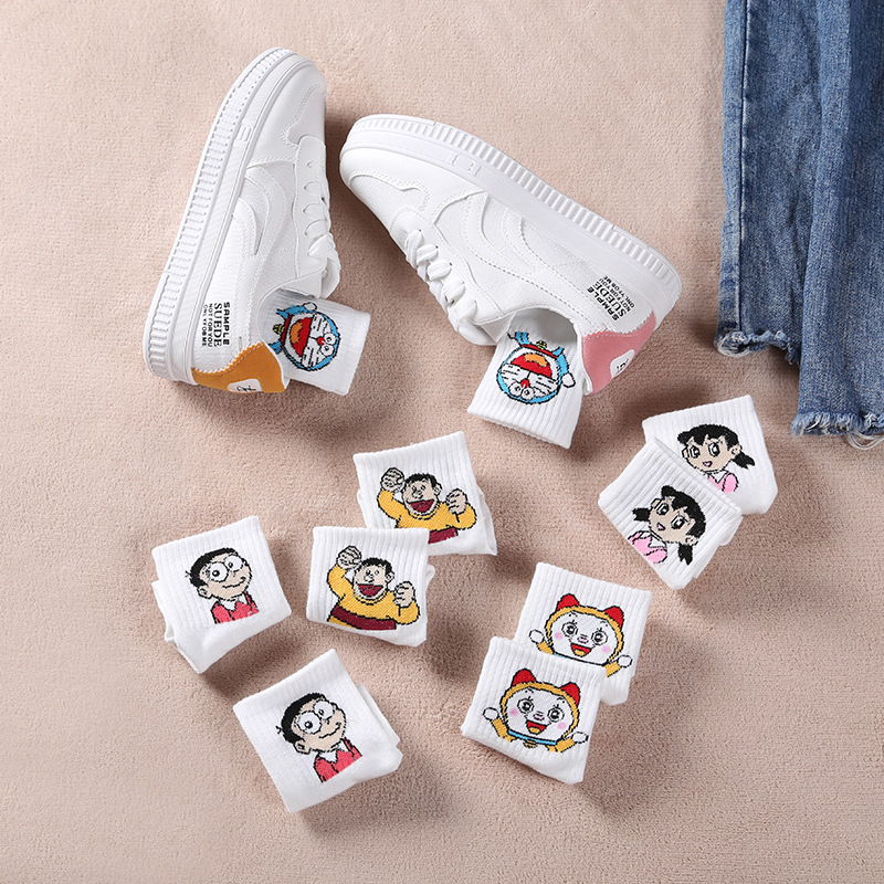  Đôi Vớ Cotton Ngắn Hoạ Tiết Doraemon Xinh Xắn Cho Nữ