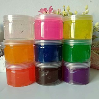 Slime trong trong thủ công handmade 360ml size L hũ xoáy các màu