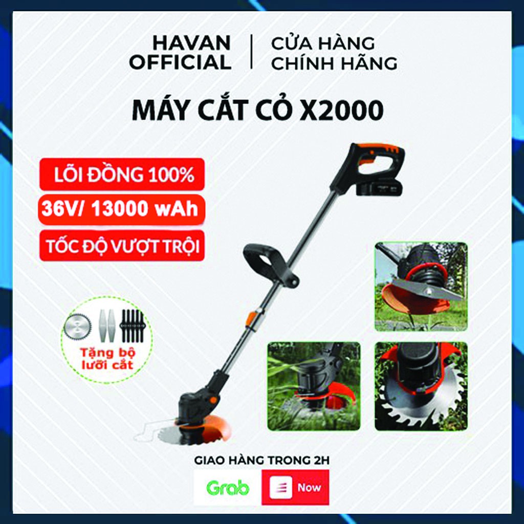 Máy cắt cỏ cầm tay X2000, Máy tỉa cây đa năng nhỏ gọn tích hợp chíp quản lý điện năng thông minh đảm bảo an toàn