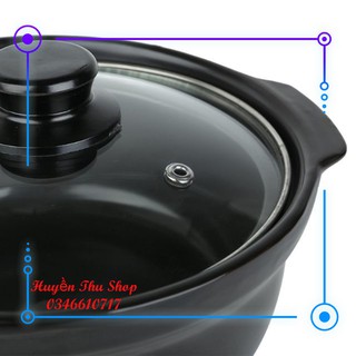 Nồi đất nắp kính cao cấp 1L