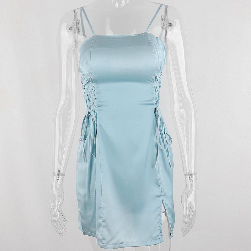Sexy Backless Lace Up Slim Mini Dress Women Sleeveless Patry Dress | BigBuy360 - bigbuy360.vn