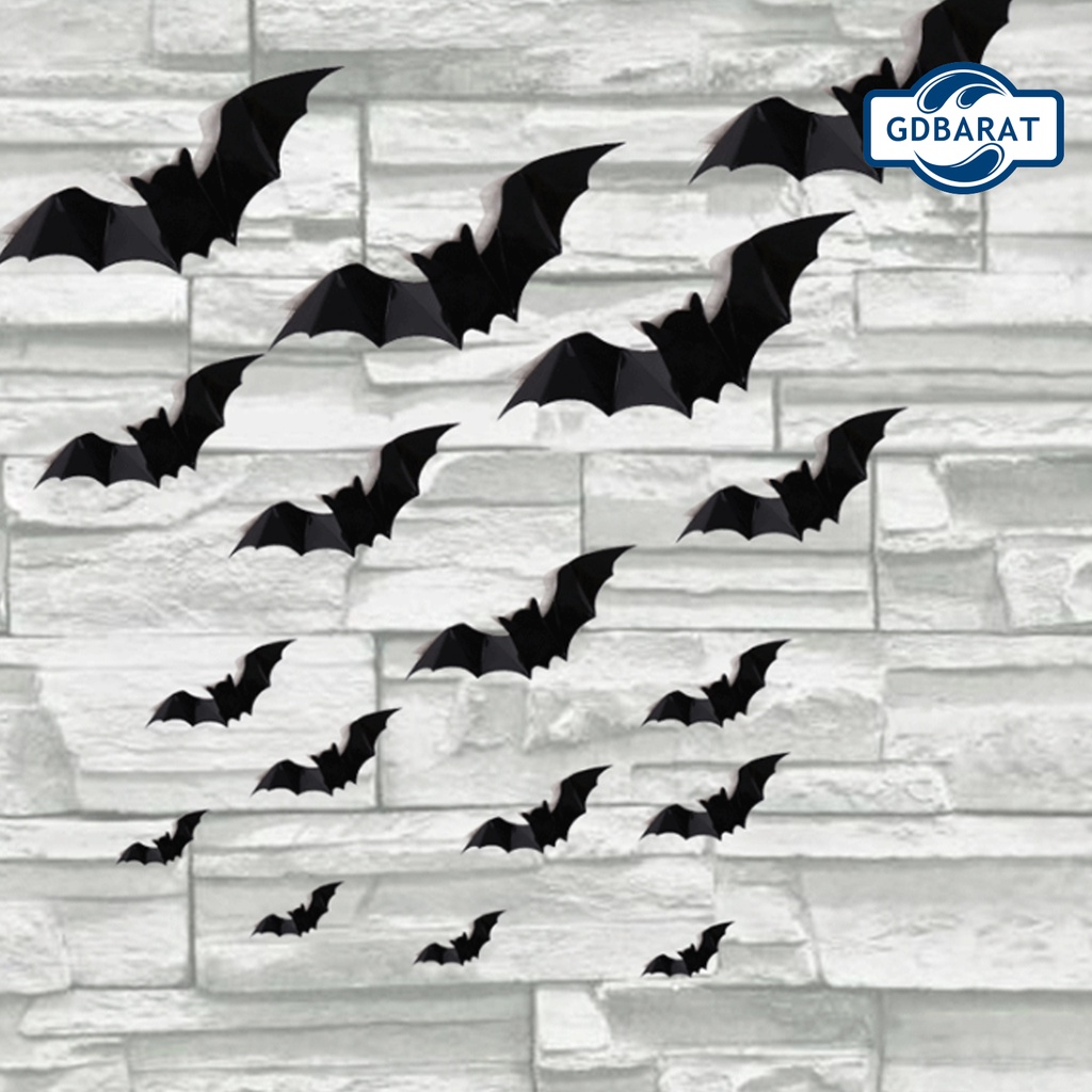 1 Set Miếng Dán Tường Hình Con Dơi Đáng Sợ Chống Thấm Nước Dễ Dàng Dán Cho Nhà Ở