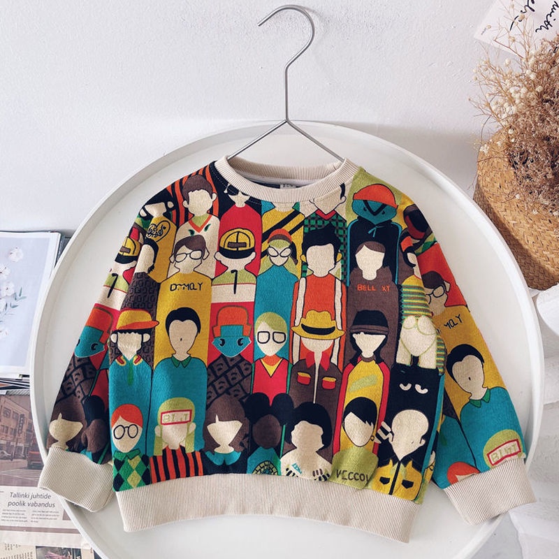 Áo Sweater Cotton Mỏng Nhuộm Màu Dáng Rộng Thời Trang Xuân Thu 2022 Cho Bé