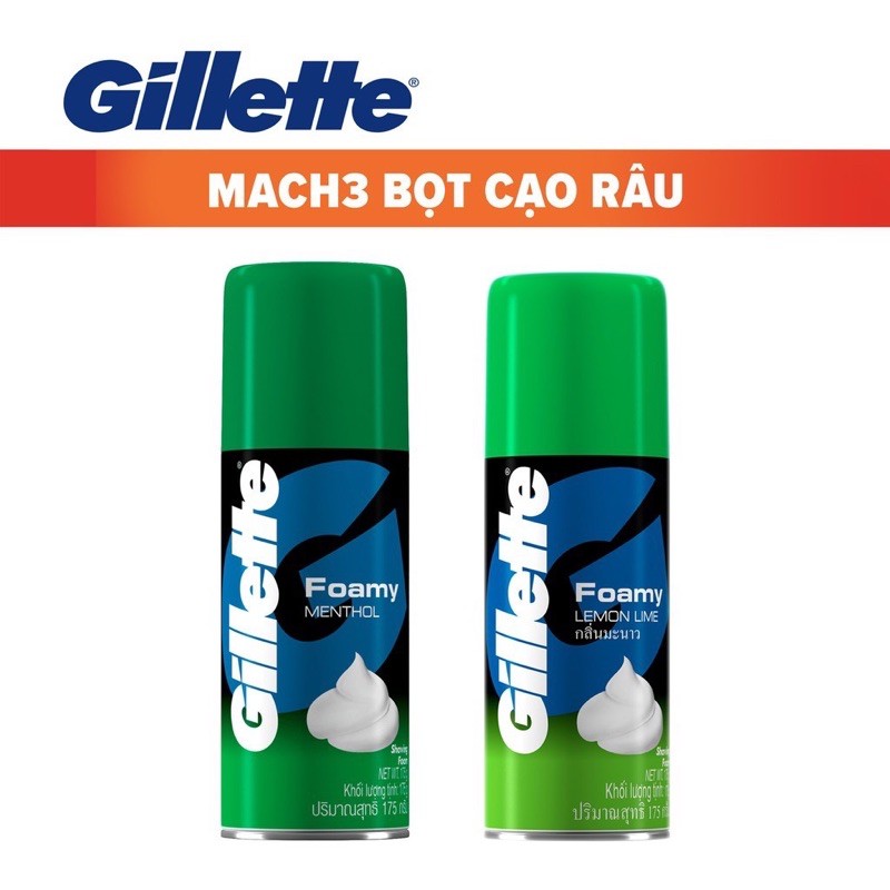 Bọt Cạo Râu Gillette Chanh/Bạc hà 50g và 175ml