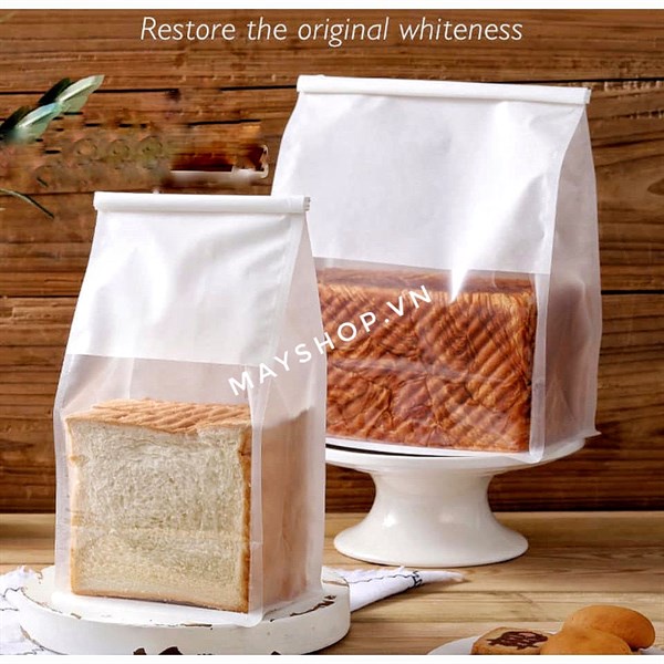 10 Túi giấy Kraft trắng đựng Sandwich