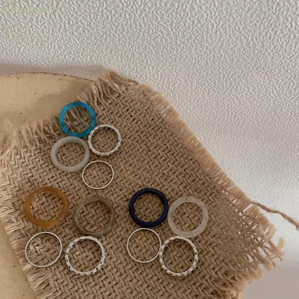 Set 4 nhẫn đeo tay kim loại độc đáo phong cách Hàn Quốc cho nữ