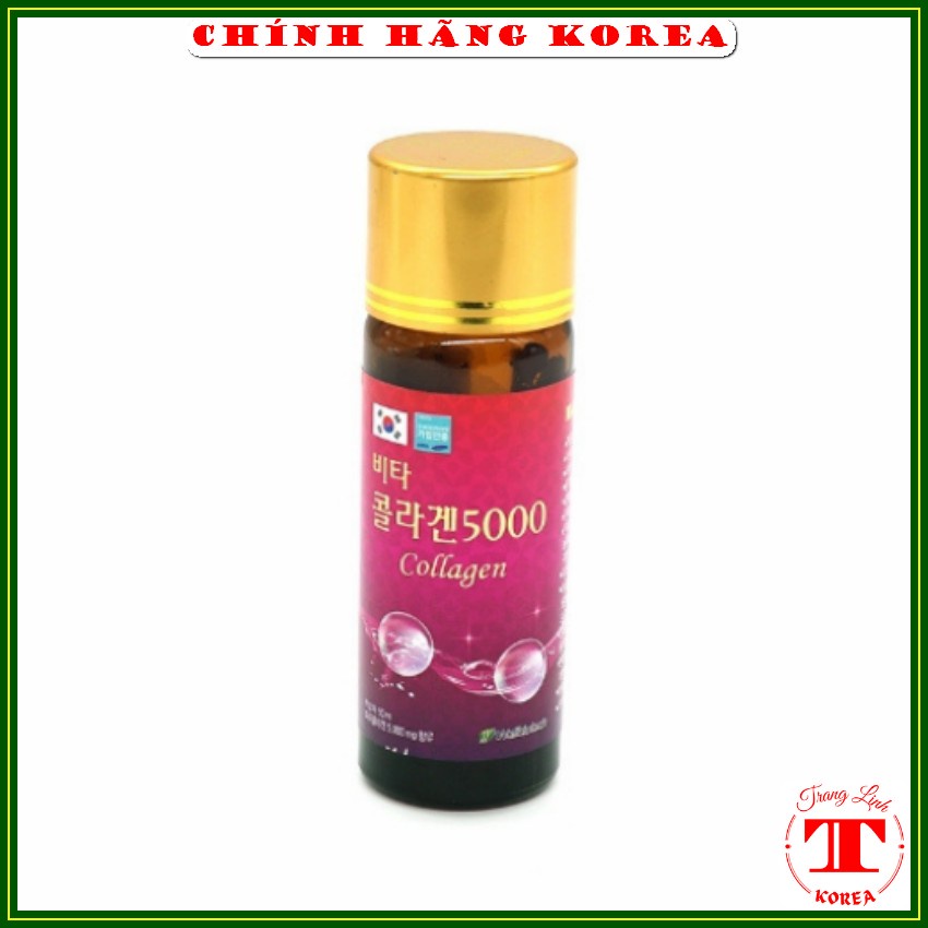 Nước uống đẹp da Collagen Vita 5000, hộp 10 chai - Nước uống Collagen bổ sung vitamin, đẹp da, chống lão hóa - tranglinh