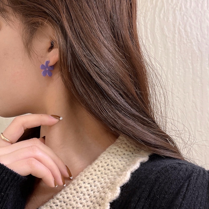 Bông Tai Hình Hoa Mạ Bạc 925 2022 Phong Cách Hàn Quốc Mới Dành Cho Nữ F537