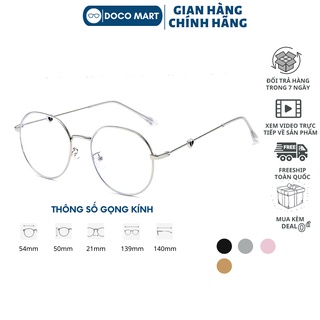 Gọng kính cận nữ M554 mắt kính tròn càng kim loại cao cấp không gỉ