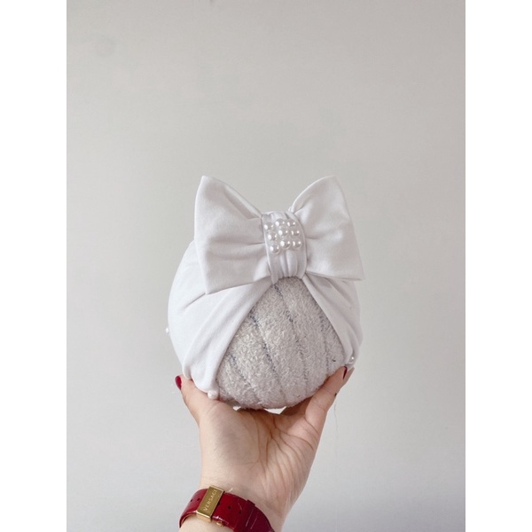 Mũ turban đính ngọc sang chảnh cho bé yêu. ( 4-7kg. 6-9kg)