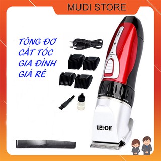 Tăng đơ cắt tóc jichen tặng lược không dây màu đỏ kèm 2 kéo
