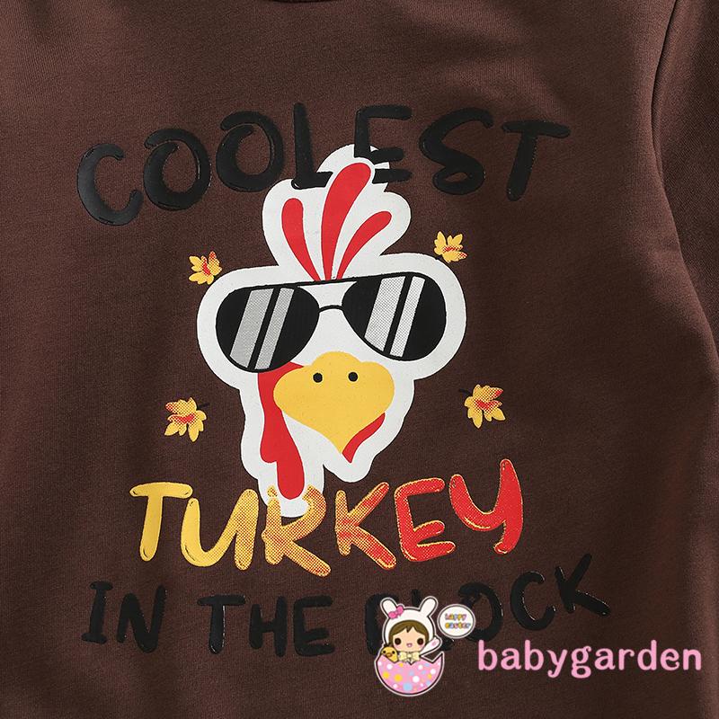 Áo Liền Quần Dài Tay Cổ Tròn In Chữ Thổ Nhĩ Kỳ Cho Bé