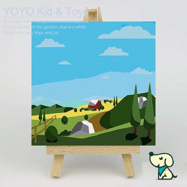 YoYo❤️Wall Art /Dầu Số Hóa Tự Tô Màu Theo Số/  DIY Canvas Acrylic Paint / Painting kit / Deco Colouring art / 20X20CM noframe Tree XH123