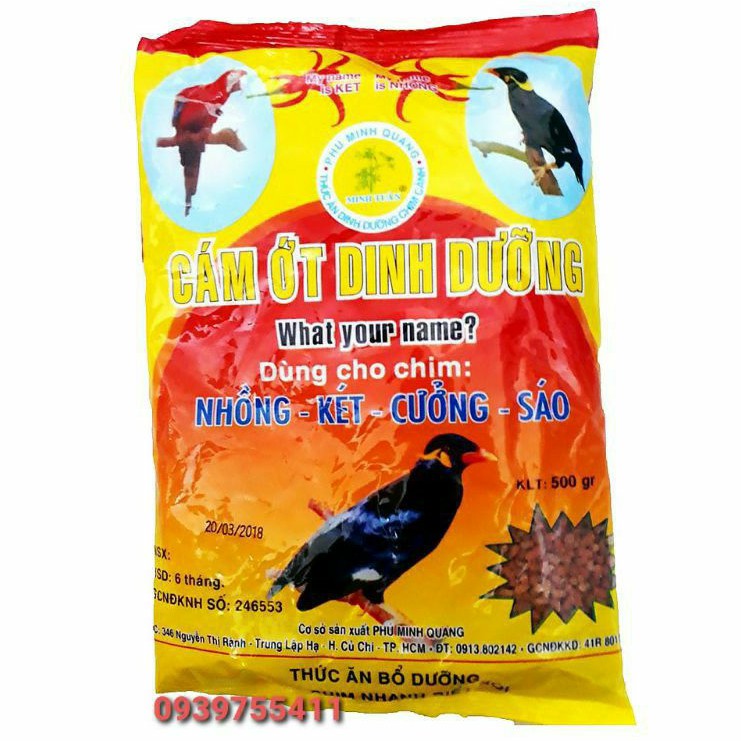 500g Cám Ớt Cho Chim Nhồng Nói Cám Ớt Cho Yểng Nói Cám Ớt Minh Tuân Cho Sáo Cám Ớt Cho Cưỡng