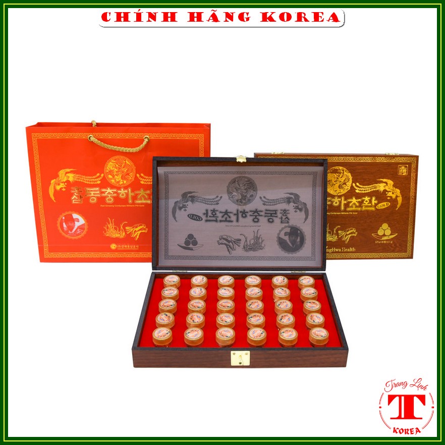 Đông trùng hạ thảo - Hồng sâm hoàng đế thượng hạng, hộp 30 viên - Tăng đề kháng, sức khỏe, phòng ung thư - tranglinh