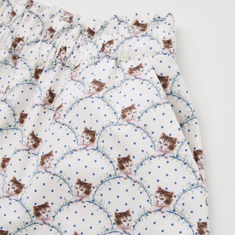 Quần sóc bé gái tuổi teen hình mèo dễ thương dòng f Paul & Joe của UNIQLO