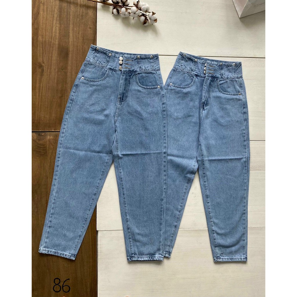 QUẦN JEAN BAGGY NỮ CẠP KIỂU LƯNG SIÊU CAO MS 86 [CLIP THẬT] [FREESHIP] hàng loại 1, VẢI DÀY