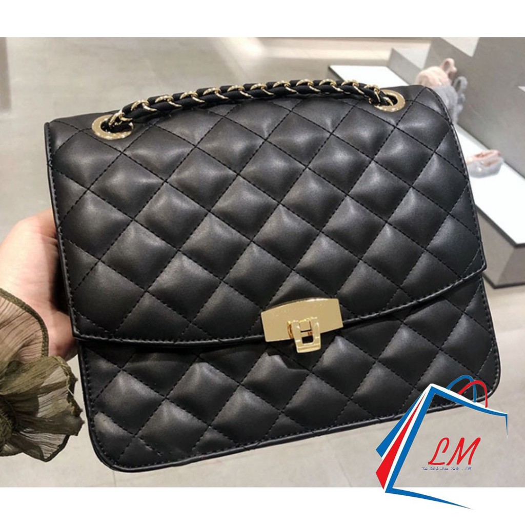 TÚI XÁCH NỮ, TÚI ĐEO CHÉO TRẦN TRÁM KHÓA GẬP HQ 400