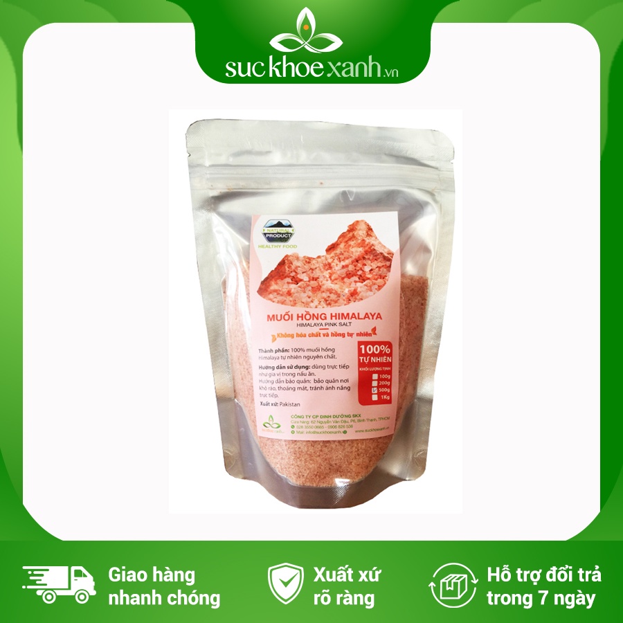 Muối hồng Himalaya dạng mịn túi 500g
