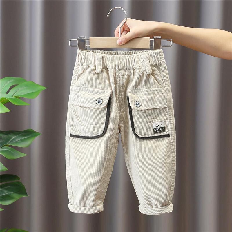 Quần Dài Vải Nhung Phong Cách Đường Phố Thời Trang Xuân Thu Mới Cho Bé Trai