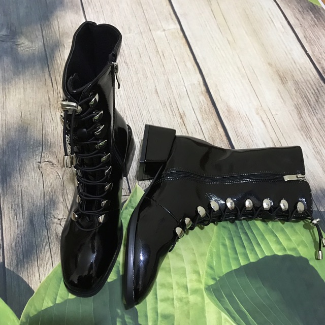 (Ảnh thật) CÓ SẴN Bốt da bóng cổ cao khoá sườn buộc dây | BigBuy360 - bigbuy360.vn